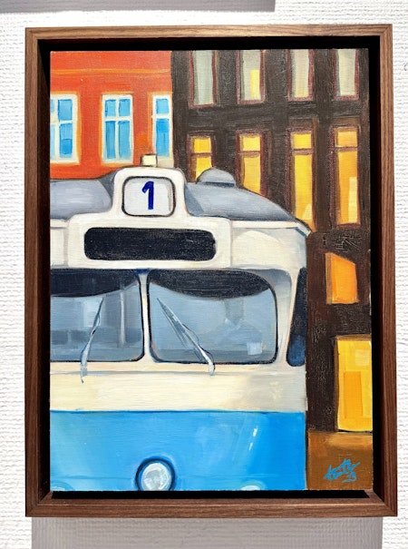 "Äntligen" Olja på pannå av Elin Östberg. 30x25 cm