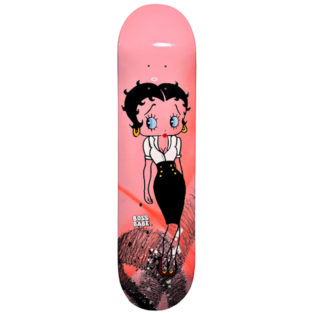 "Bossbabe Peach" Blandteknik på skateboard av Mike Blomqvist, 20x80 cm