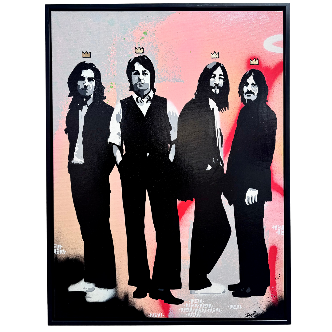 "The Beatles" Blandteknik på duk av Mike Blomqvist, 63x83 cm