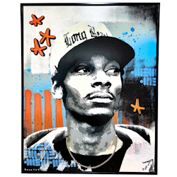 "Snoop" Blandteknik på duk av Mike Blomqvist, 82x102 cm