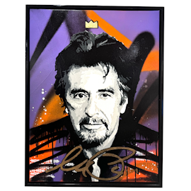 "Al Pacino" Blandteknik på duk av Mike Blomqvist, 63x83 cm