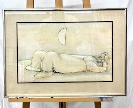 "La main Paresseuse" Pastell av André Francois. - 1970. 32,5x50 cm / 47,5x65 cm