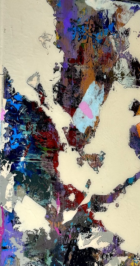 "Border on Light Cream" Alberto Ramirez LEG & Jochen Vrba. Mixed media 40x50cm