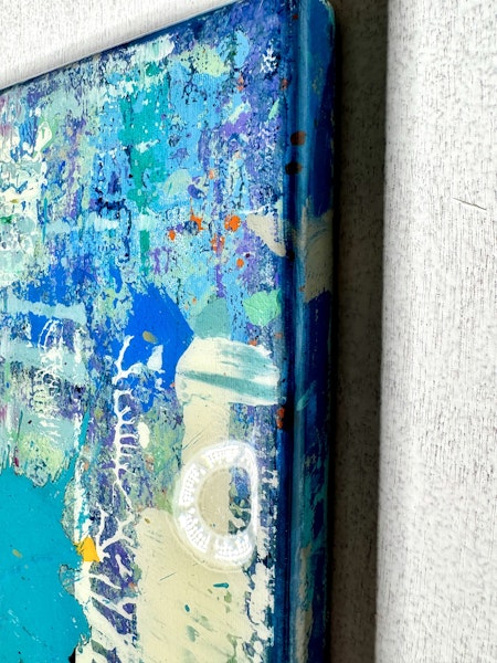"Border on Cyan" Alberto Ramirez LEG & Jochen Vrba. Mixed media 40x50cm