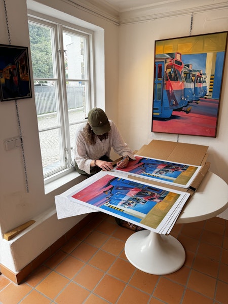 "Vagnhallen" - Limited Edition, signerad & numrerad av Elin Östberg, 50x70 cm