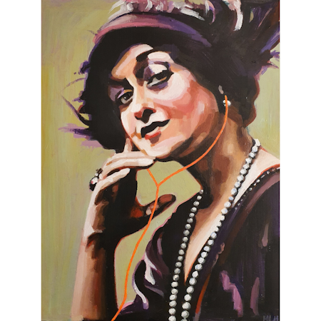 Lust for life - akryl på pannå av Hanna Herder 30x30 cm