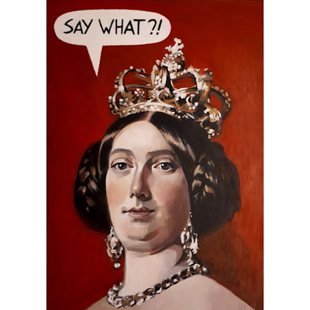 SAY WHAT - akryl på pannå av Hanna Herder 61x43 cm