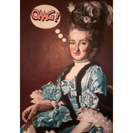 OMG - akryl på pannå av Hanna Herder 85x60 cm
