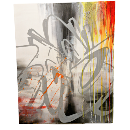 Concrete Jungle - blandteknik på duk av Matthias Tautz 80x100 cm