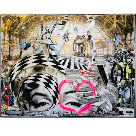 En reva i tiden no 2 - blandteknik på duk av Diana Wahlborg 199x150 cm