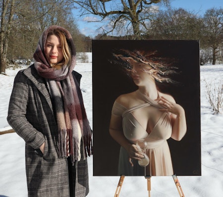 Prometheus - olja på duk av Camilla Storm 58x69 cm