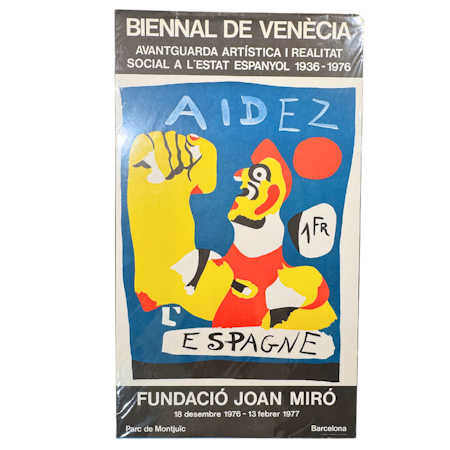 "Biennal de Venècia" Litografisk utställningsaffisch från Fundació Joan Miró, 50 x 87 cm