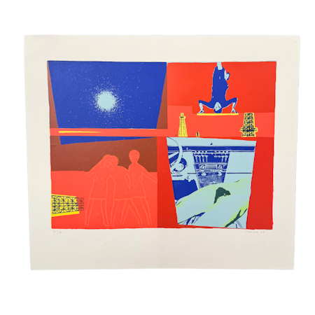 Litografi av Børge Sørensen-Sornum, 63,5 x 55 cm