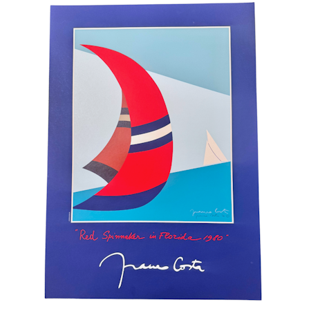 Franco Costa "Red Spinnaker in Florida" Grafisk affisch. Signerad. 61x86 cm