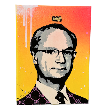 Mike Blomqvist "Carl Gucci", Blandteknik på duk. 17,5x23,5 cm 2/9