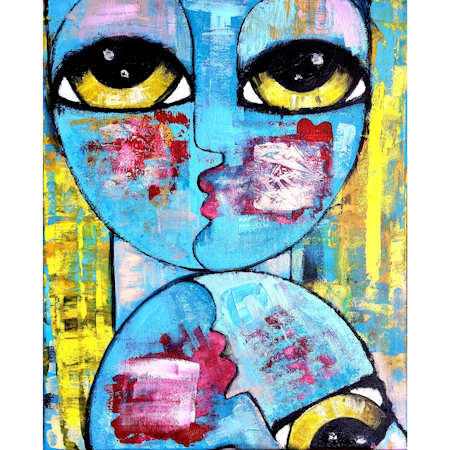 'What's the story morning glory' - Akryl på duk av Hanna Ekegren. 33x41 cm