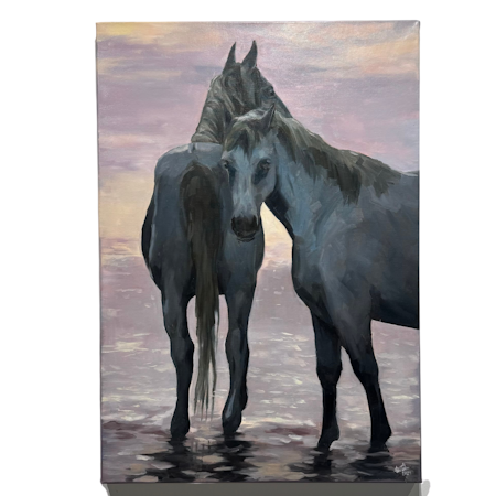 "Silverspår" olja på duk av Elin Östberg. 70x100 cm.