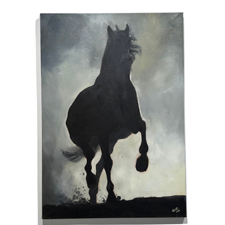 "Scen 2" olja på duk av Elin Östberg. 70x100 cm.
