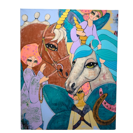 "The fairytale is real" akryl på duk av Hanna Ekegren. 80x100 cm.