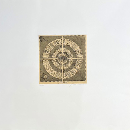 "Atlantis", etsning av Uwe Bremer ur mappen Atlantis, 69x75 cm.