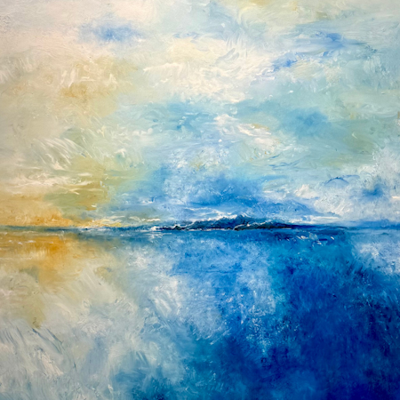 Summer morning, olja på duk av Lo Fehrling, 123x143 cm
