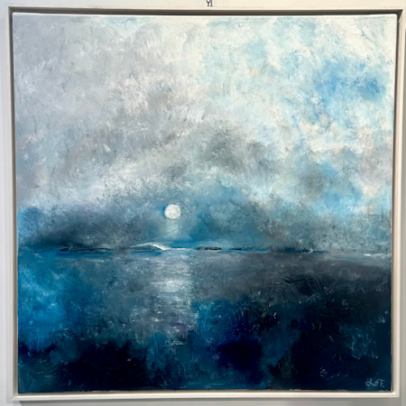 Silence sets in, olja på duk av Lo Fehrling, 103x103 cm