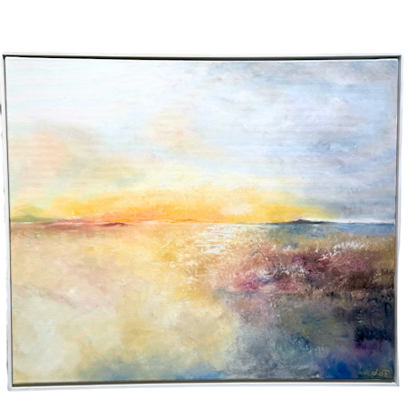 A magical night, olja på duk av Lo Fehrling, 123x123 cm