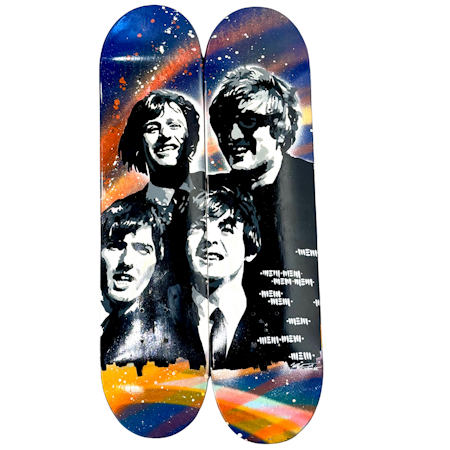 Beatles, blandteknik på skateboards av Mike Blomqvist, 49x80 cm