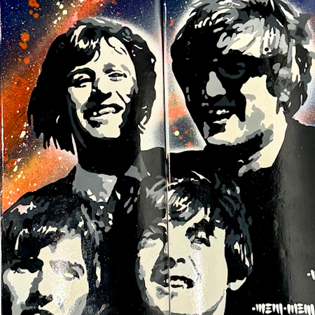 Beatles, blandteknik på skateboards av Mike Blomqvist, 49x80 cm