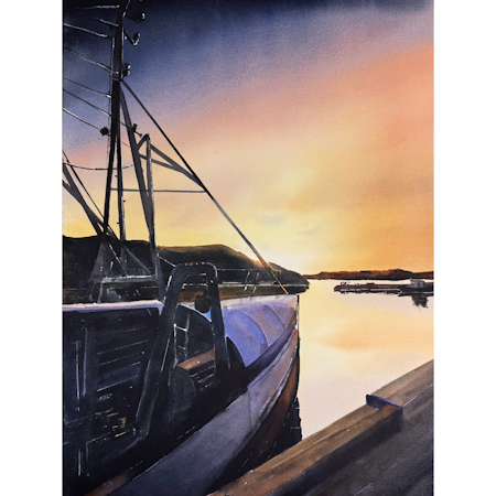 Resö, akvarell av Kalle Nilsson, 93x73 cm