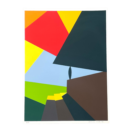 Composition, Färgserigrafi av Franco Costa, 50x70 cm