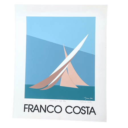 Americas cup 1980, Litografisk affisch av Franco Costa, 60x75 cm