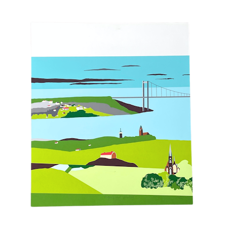 Magnificent Göteborg, färglitografi (triptyk) av Franco Costa, ca 180x50 cm