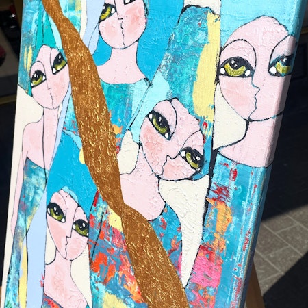 Alltid så mycket mer - Akryl på duk av Hanna Ekegren, 46x55 cm