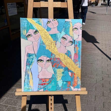 Alltid så mycket mer - Akryl på duk av Hanna Ekegren, 46x55 cm