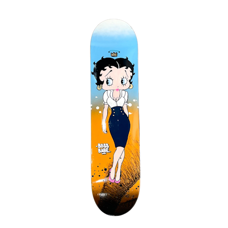 Boss babe, Blandteknik på skateboard av Mike Blomqvist, 80x20 cm