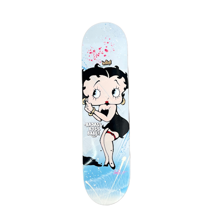 Badass boss babe!, Blandteknik på skateboard av Mike Blomqvist, 80x20 cm
