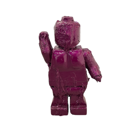 Melted Lego purple, Unik skulptur av Adam Ström, Höjd 41 cm