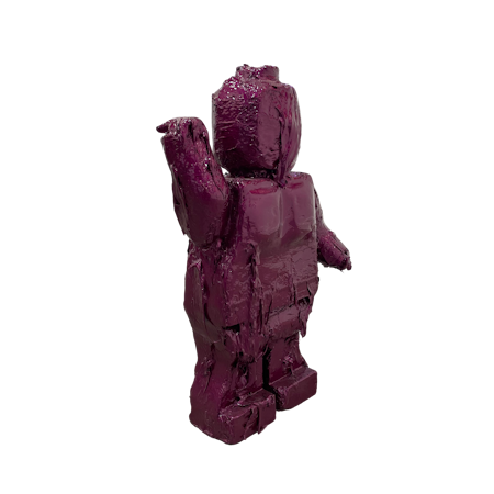 Melted Lego purple, Unik skulptur av Adam Ström, Höjd 41 cm