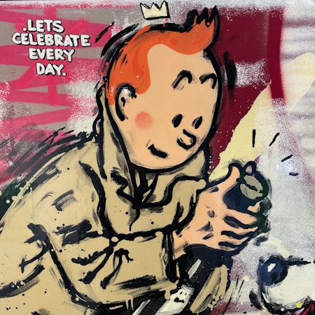 Celebrate, Blandteknik på duk av Mike Blomqvist, 83x63 cm