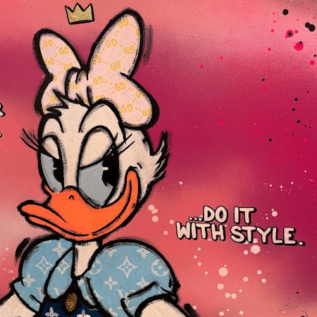 Do it with style, Blandteknik på duk av Mike Blomqvist, 83x63 cm