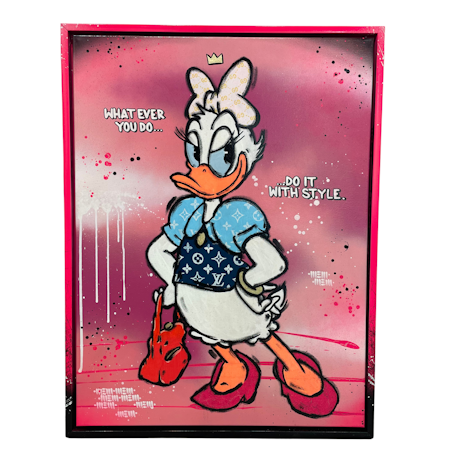 Do it with style, Blandteknik på duk av Mike Blomqvist, 83x63 cm