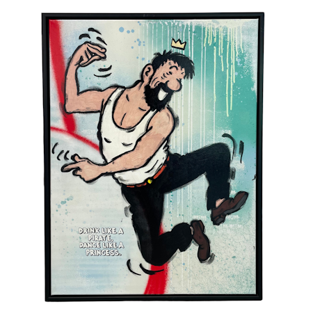 Dance like a princess, Blandteknik på duk av Mike Blomqvist, 83x63 cm