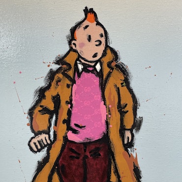 Casual kid (Pink), Blandteknik på duk av Mike Blomqvist, 33x43 cm