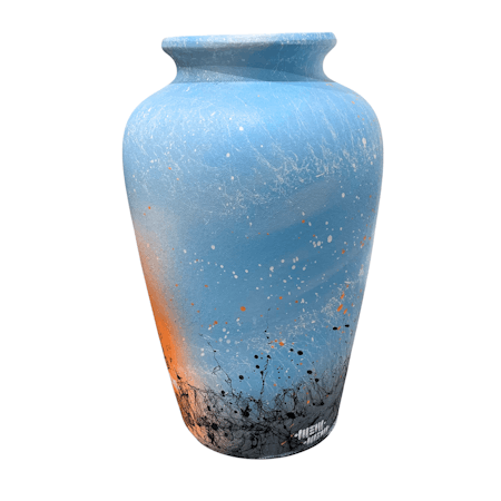 Beautiful things, Handmålad vas av Mike Blomqvist, Höjd 43 cm