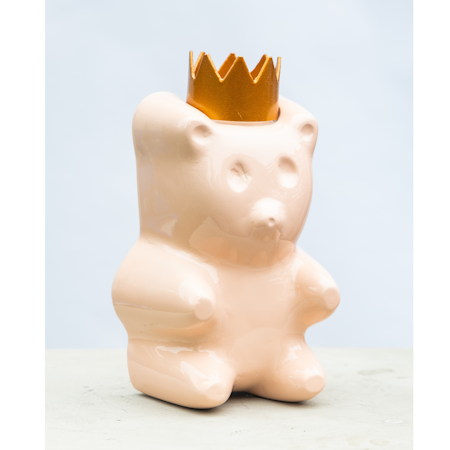 Candy King Peach, Skulptur, gjuten, handmålad av Adam Ström. 18 x 16 cm. Del av serien Candy King
