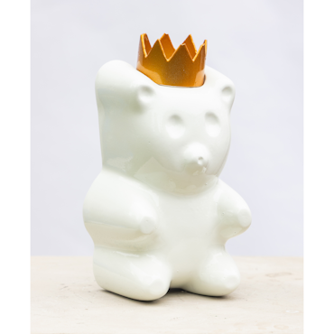 Candy King Snow, Skulptur, gjuten, handmålad av Adam Ström. 18 x 14 cm. Del av serien Candy King