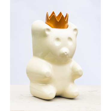 Candy King Off-White, Skulptur, gjuten, handmålad av Adam Ström. 18 x 13 cm. Del av serien Candy King