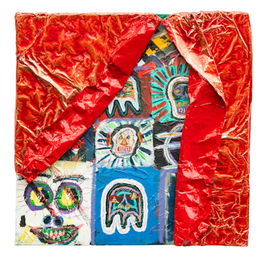 Family business, Mixed media av Adam Ström. 80 x 80 cm. Tavla, del av serien Wrapped