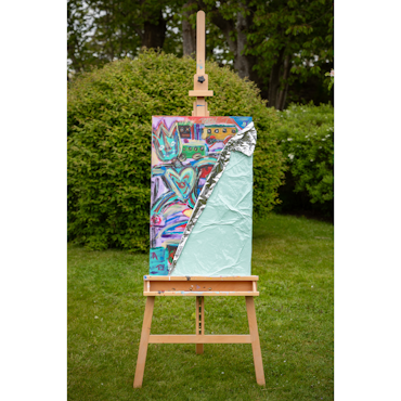 Where are you from?, Mixed media av Adam Ström. 80 x 52 cm. Tavla, del av serien Wrapped